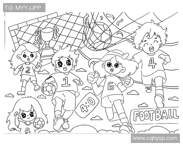 卡通足球简笔画创意教程轻松绘制可爱球员与精彩比赛场景